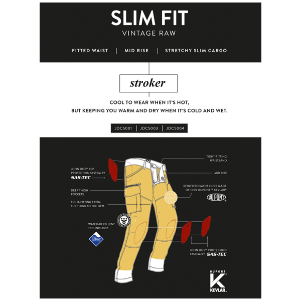 Motorcycle pants John Doe Cargo Stroker Kevlar XTM